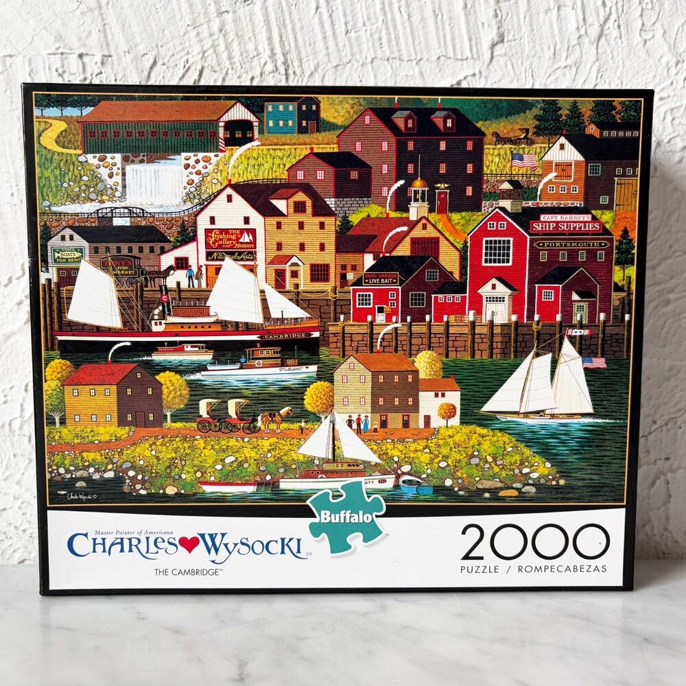The Cambridge Charles Wysocki 2000 Piece Puzzle Buffalo Games-Complete
